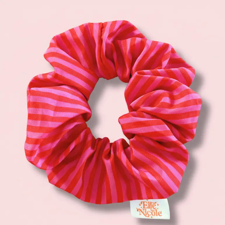 Scrunchie - Red & Pink Stripes