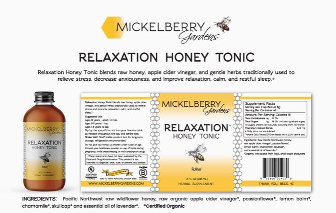 Relaxation Honey Tonic - A Good Nights Sleep For All Ages 4oz