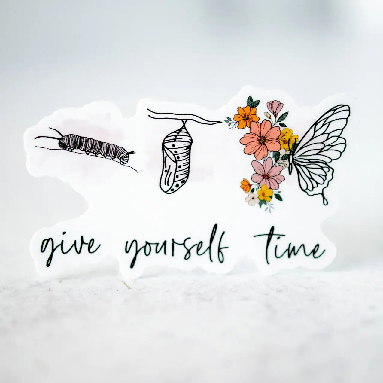 "give yourself time" Vinyl Sticker